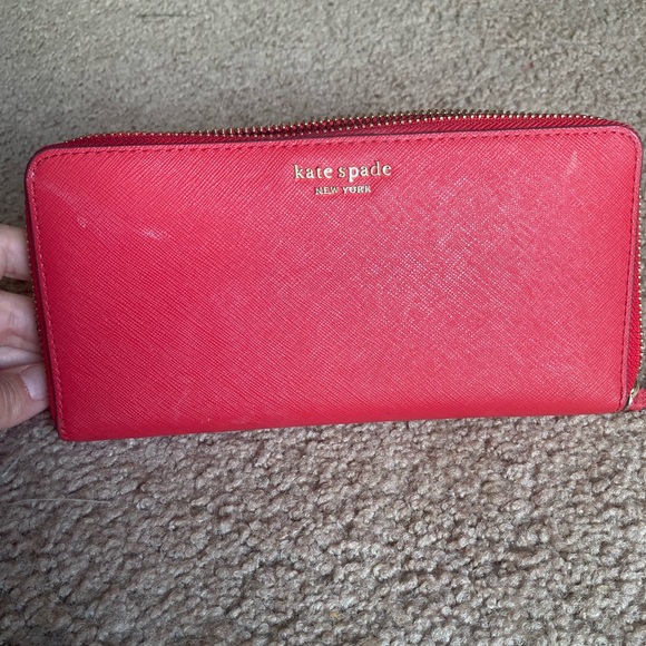 Leather Kate Spade Red Tote and Matching Wallet - Picture 7 of 11